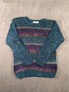 Vintage Impressions Multicolor Wool Blend Sweater Size L